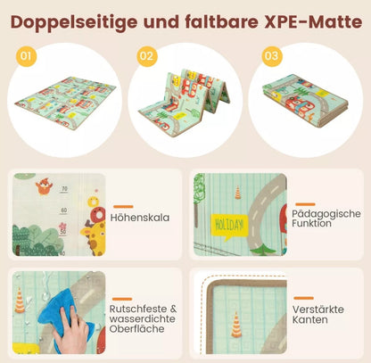 Box per bambini pieghevole 188 x 157 cm con materasso, canestro da basket, reti