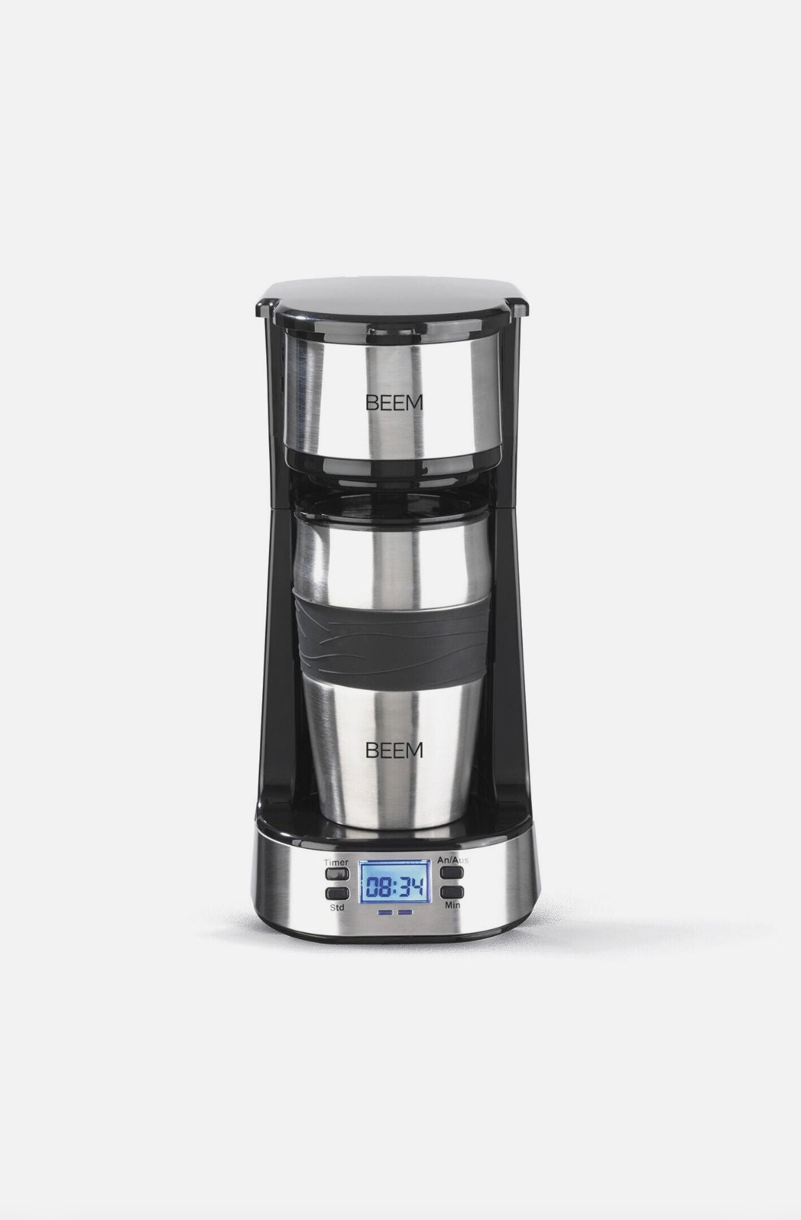 BEEM Macchina da caffè + Tazza Termica Single Cup Acciaio Inox To Go 750W Timer