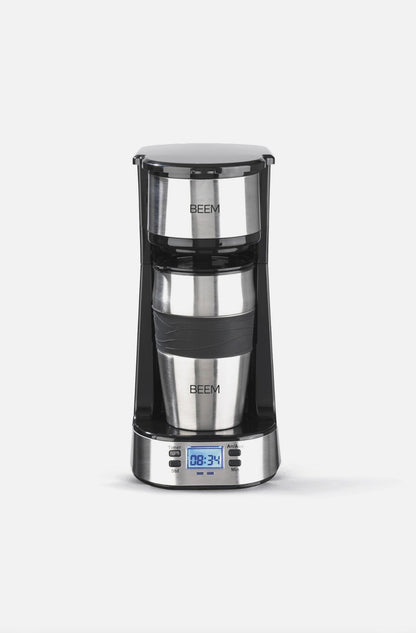 BEEM Macchina da caffè + Tazza Termica Single Cup Acciaio Inox To Go 750W Timer